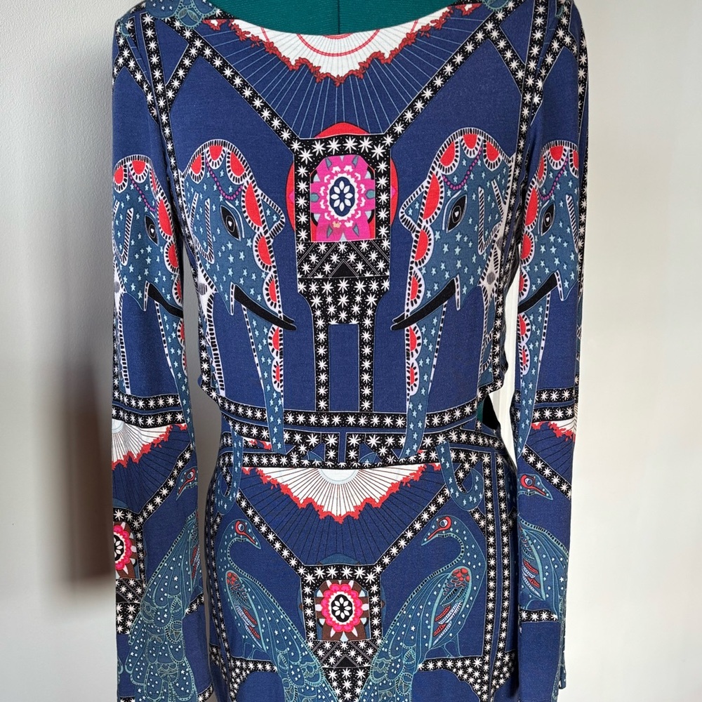Mara Hoffman Blue and Pink Long Sleeve Dress - Picture 5 of 10